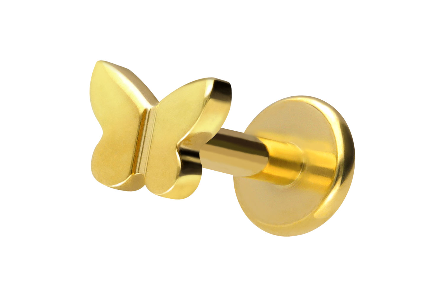 Titan Labret Piercing mit Innengewinde SCHMETTERLING